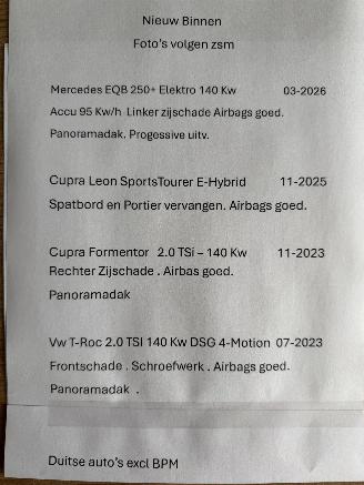 Avarii autoturisme Mercedes EQB 250 + Elektro  140 Kw Progessive 2026/3