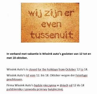 Unfallwagen Fiat  WEGENS VAKANTIE GESLOTEN 12 tm 18 OKTOBER 2026/10
