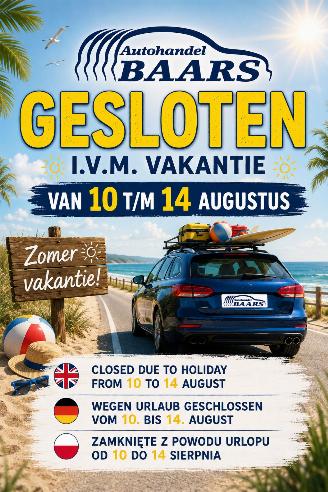 uszkodzony samochody osobowe Audi  MA 10 AUG T/M VRIJ 14 AUG GESLOTEN IVM VAKANTIE 2026/7