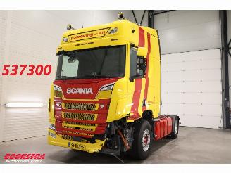 krockskadad bil vrachtwagen Scania R R520 V8 Alcoa Leder Standairco 2019/3