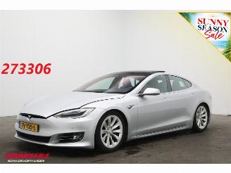 krockskadad bil auto Tesla Model S 100D Pano Schuif/kantel Clima Navi Memory Leder SHZ LrHZ Cruise Camera PDC 2018/11