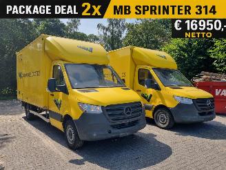krockskadad bil bedrijf Mercedes Sprinter 2x 314 CDI Laadklep Airco 2021/7