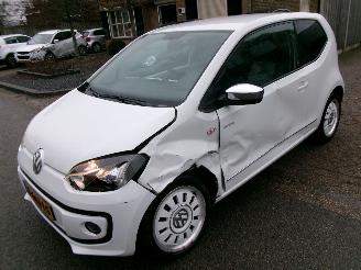 krockskadad bil auto Volkswagen Up! 1.0 HIGH UP WHITE AIRCO NAVI 2012/10